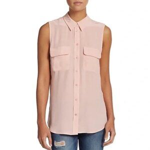 Equipment Femme 100% Silk Sleeveless Pink Shirt 🌸🌷😊🎀